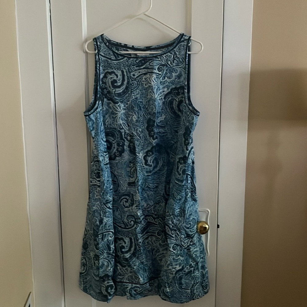 J. Jill Blue Paisley Sleeveless Dress